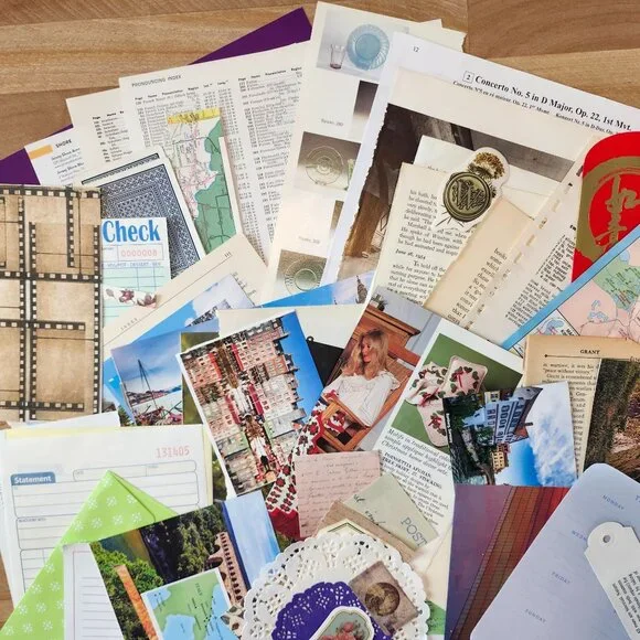 70 + Piece Ephemera Lot Junk Journal Scrapbooking Paper Supplies Mixed Bundle - Picture 3 of 5